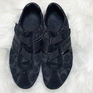 Womens Black Logo Coach Brand Sneaker Shoe Sz 8.5